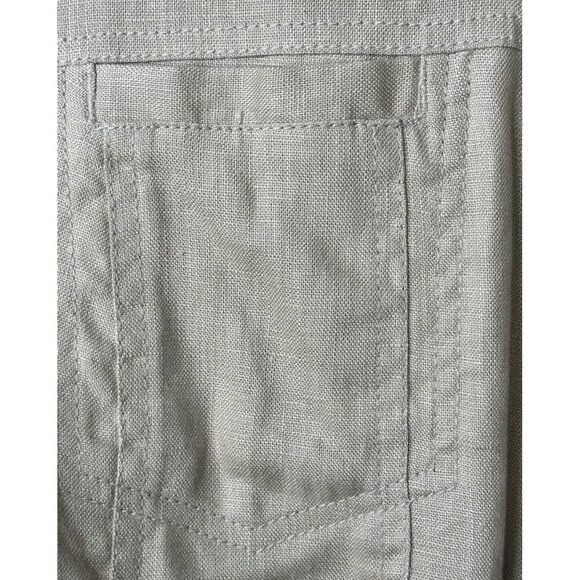 Lucy & Laurel Womens Shirt 100% Linen Button Up Top Collared Beige Size 3X - Picture 11 of 16